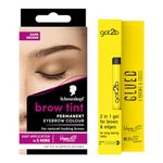 Schwarzkopf Dark Brown Brow Tint, got2b Glued Brows & Edges 2 in 1 gel, Eyebrow Bundle