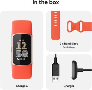 Fitbit Charge 6 Fitness Tracker – Gold with Red Band