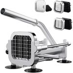 EASCANDY Chips Cutter, Stainless Steel Potato Chipper Machine, Heavy Duty Chip Maker for Homemade and Commercial, 1/2&1/4&3/8 Inch Blade