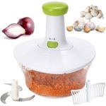 Brieftons Express Vegetable Chopper: 1.6-Litre, Quick Vegetable Manual Hand Chopper/Mixer to Chop Veggies, Fruits, Garlic, Onion Chopper for Salsa, Salad, Pesto, Coleslaw, Puree, Indian Cooking