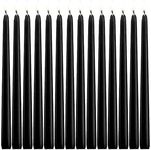 JHENG 10 Inch BlackTaper Candles, 14 Pack Tall Unscented Dripless with Cotton Wicks Perfect for Dinner, Party, Wedding or Farmhouse Decor, 7-8 Hour Burn Time- 7/8'' Base (Black)