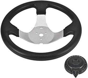 Trkimal Steering Wheel, 300mm Steering Wheel with Cap for Taotao Go-Kart & Dune Buggy Racing Cart Accessory