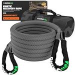 Rhino USA Kinetic Recovery Tow Rope Heavy Duty Offroad Snatch Strap for UTV, ATV, Truck, Car, Tractor - Ultimate Elastic Straps Towing Gear - Guaranteed for Life! (1" x 30' Gray)