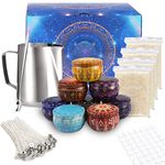 DIY candle making kit candle making accessories includes stainl ess steel cups, beeswax, core clips, spoon, 2.5 oz tin cans, wick holder, a sticker and wax cores for Women on Mother's Day, Festivals