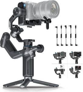 Feiyutech SCORP Mini 3 Gimbal Stabilizer – 3-Axis, 2kg Payload, AI Tracking, Phone Clamp
