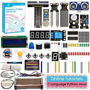 KEYESTUDIO RPI Basic Starter Kit, for Raspberry Pi 4 3 3B/2B/B+, with Tutorials C Language Python Java Code, Learn Electronics and Programming for Raspberry Pi Beginners