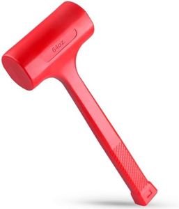 4-LB (64-OZ) Premium Dead Blow Hammer and Unicast Mallet, Neon Red Color | Durable Unibody Molded Construction, Checkered Grip | Rebound and Spark Resistant, Non-Marring and Non-Sparking Design