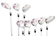 Majek White Pearl Senior Ladies Golf Hybrids Irons Set New Senior Women Best All True Hybrid Ultra Light Weight Forgiving Woman Complete Package Includes 4 5 6 7 8 9 PW SW All Lady Flex Utility Clubs