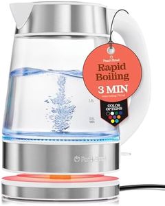 Speed-Boil Water Electric Kettle, 1.7L 1500W, Coffee & Tea Kettle Borosilicate Glass, Wide Opening, Auto Shut-Off, Cool Touch Handle, Base Detachable, 360° Rotation, Boil Dry Protection (PE-1300)
