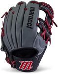 Marucci Boys Right Hand Thrower Baseball Glove, 11.50" - Gray/RED