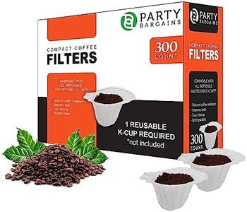 PARTY BARGAINS 300 Paper Coffee Filters - Compact design White Single-Use Coffee Filter for Keurig 1.0 & 2.0, Perfect Size and Quantity