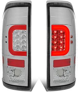 DNA Motoring TL-F15097-LED-RD3D-CH-G2 Pair Chrome Housing Clear Lens Red 3D LED Tail Lights [97-07 Ford F150-550]