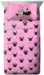 Jay Franco Disney Minnie Mouse Hearts N Love Twin Sheet Set - 3 Piece Set Super Soft and Cozy Kid’s Bedding - Fade Resistant Microfiber Sheets (Official Disney Product)