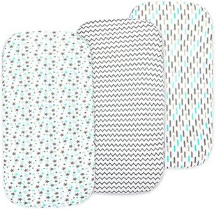 Baby Bassinet Sheet Set for Girl, 3 Pack, Universal Fitted for Oval, Hourglass & Rectangle Bassinet Mattress, Fitted Sheets Size 32 x 16 x 4 Inches