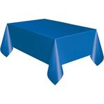 Solid Royal Blue Rectangular Plastic Table Cover (137cm x 274cm) 1 Count - Elegant & Durable Tablecloth for Parties, Events, and Home Use