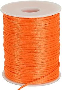 TONIFUL 2mm x 110 Yards Orange Nylon Cord Satin String for Bracelet Jewelry Making Rattail Macrame Trim Cord Necklace Bulk Beading Thread Kumihimo Chinese Knot Craft