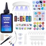 UV Resin Kit with Light,126Pcs Resin Jewelry Making Kit with 100g Low Viscosity Hard Faster Cure UV Resin, Color Pigment, Resin Accessories, UV Resin Starter Kit for Jewelry Earrings Necklace Bracelet