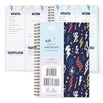 Kids Chore To Do List Daily Task Checklist Planner Time Management Notebook by Bright Day Non Dated Flex Cover Spiral Organizer 8.25 x 6.25 (Lightning Bolts)