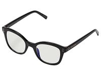 Kate Spade New York Women's Tanea Blue Light Readers Square Reading Glasses, Black/Demo Lens, 48mm, 20mm + 1.5, Black/Demo Lens, +1.50