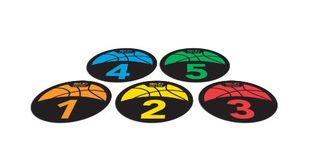 SKLZ Training Equipment Shot Spotz, Multicolor - Versatile Drills, Games, 5 Durable Numbered Discs (1-5), Enhances Spatial Awareness, Positioning, Suitable for All Basketball Courts