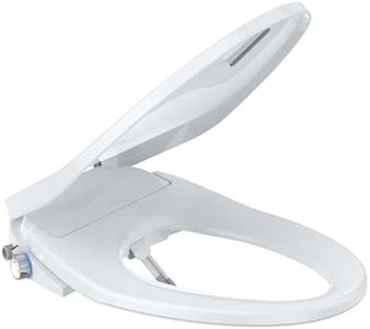 Smart Bidet Toilet Seat Elongated 19 inch Electric Heated Seat with Soft Close Lid, Rear & Feminine Self-Clean Dual Nozzle, Easy Installation with Light Smart Features for Home Bathroom Comfort