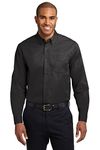 Port Authority Mens Long Sleeve Easy Care Shirt (S608) -Black/Ligh -4XL