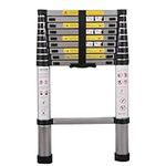 SINZUX Telescopic Ladder 2.9m, Aluminium Extendable Ladder, Adjustable Step, Max Load 150kg/330lb, Quickly Used in Homes, Warehouses, Camping, etc.