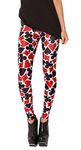 QZUnique Women's High Waist Poker Print Shaping Breathable Tights Leggings