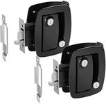 BEBOBLY 2 Packs RV Locks for Travel Trailers, RV Entry Door Lock with Paddle Deadbolt, 100% Zinc Alloy Metal Camper Door Latch Replacement Kit, with RV Keys for Camper Cargo Hauler, Black