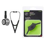 3M Littmann Cardiology IV Diagnostic Stethoscope, Standard-Finish Chestpiece, Black Tube, Stainless Stem and Headset, 69 cm, 6152 Bundle with 3M Littmann Stethoscope Identification Tag, Black, 40007