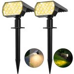 WELALO Solar Spot Lights Outdoor, [6 Pack/52 LED/3 Modes] Solar Landscape Spotlights, Solar Powered Security Lights, IP68 Waterproof Wall Lights for Outsides Walkway Yard Garden Driveway(Warm White)