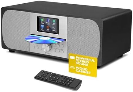 LEMEGA MSY6 Chaîne Hi-FI Stéréo Bluetooth (Dab+, Lecteur CD, 100W, Meuble en Bois Acoustique, Système Stéréo Puissant, USB, AUX, Radio FM, Transmission Bluetooth, 40 Présélections) Anthracite