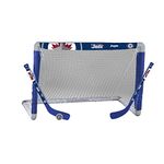 Franklin Sports NHL Team Licensed Knee-Hockey Set — Includes 2 Mini Hockey Sticks and 1 Foam Mini Hockey Ball — Kid’s Hockey Set — Easy Assembly — Goal Size: 28" Wide x 20" High x 12" Deep