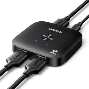 UGREEN HDMI Switch 8K@60Hz 2 in 1 Out Supports 3D, CEC, HDR, Dolby AC High Speed 48Gbps 4K@240Hz Converter Compatible with Switch 2 PS5/PS4 Fire Stick Xbox Apple TV