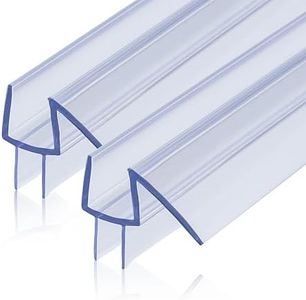 GENNHOPO 2-Pack ShowerDoor Bottom Seal 3/8" x 36" Polycarbonate Frameless Ultra Clear Shower Door Seal Strip for Glass Doors Stop Leaks and Create a Water Barrier Replacement Shower Cubicle