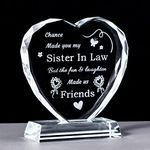 Movdyka Crystal Birthday Gifts for Sister in Law Unique from Sister in Law, Best Sister in Law Ever Gifts Ornament for Women, Laser Engraved Chance Made Us Friends