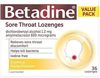 Betadine Sore Throat Lozenges - Relieves Sore Throat Discomfort - Helps Kill Bacteria - Fast Acting, 36 Pack