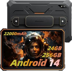 Blackview 2.4k 10.36 inch Rugged Tablet, 22000mAh Octa-core Tablet, 24GB RAM+256GB ROM+1TB Expand Android 14 Tablet, 48MP+16MP Camera Waterproof Tablet, 4G LTE/5G WiFi, BT 5.0/OTG/GPS-Orange