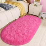 LOCHAS Ultra Soft Children Rugs Room Mat Modern Shaggy Area Rugs Home Decor 2.6' x 5.3', Hot Pink