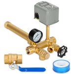 Upgrade 1"x 11"Well Pressure Tank Tee Kit with Union for Water Well Pressure Tank, Well Tank Tee Kit with 40-60Psi Pressure Switch, Pressure Tank Tee for Well Pressure Tank with Diameters Up to 16"