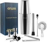 Cocktail Shaker Bar Mixer Set-Professional Bartender Premium Stainless Steel 25oz. Perfect For Homemade Party Drinks with Your Favourite Liquor Mixes. This 9 Piece Kit Has All The Essentials You Need
