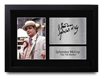 HWC Trading A4 FR Sylvester McCoy Dr Who Seventh Doctor Gifts Printed Signed Autograph Picture for TV Show Fans - A4 Framed