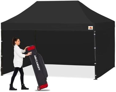 ABCCANOPY Heavy Duty Easy Pop up Canopy Tent with Sidewalls 10x15, Black