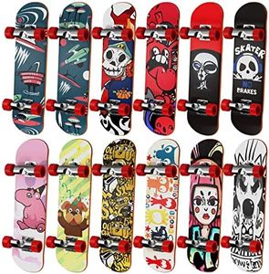 HOMETALL Finger Skateboards for Kids Set of 12, Mini Skateboard Fingerboards 12 Pieces Finger Toys Pack, Gifts for Kids Children Finger Skater