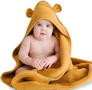 Natemia Hooded Baby Bath Towel - 100% Organic Cotton Baby Towels for Newborns, Toddlers, Boys, Girls - Soft Absorbent 450 GSM - Gentle on Sensitive Skin - Baby Shower Registry Gift (35" x 35")