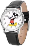 Disney Mickey Mouse Adult Classic Cardiff Articulating Hands Analog Quartz Leather Strap Watch