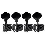 Musiclily 4-in-line Open Gear Bass Tuners Tuning Pegs Keys Machine Heads Set, Black(4 Pieces)