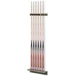 MyGift Wall Mounted Vintage Gray Wood Pool Cue Stick Holder, Billiard Accessory Hanging Storage Rack for 6 Cues, 2 Piece Set