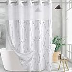 KONZENT White Fabric Shower Curtain