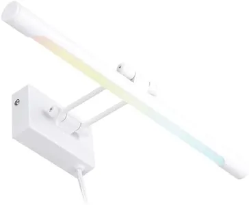 LEONLITE 3CCT Dimmable LED Picture Light, 2700K/3000K/4000K Selectable, CRI90 Swivel Full Metal Picture Frame Light for Wall Art, Painting, Artwork, Portrait, Plug-in & Hardwired, White